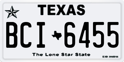 TX license plate BCI6455
