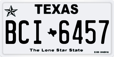 TX license plate BCI6457