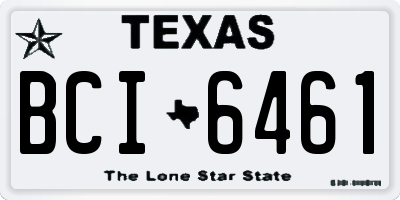 TX license plate BCI6461