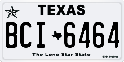 TX license plate BCI6464