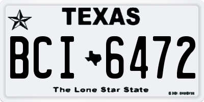 TX license plate BCI6472