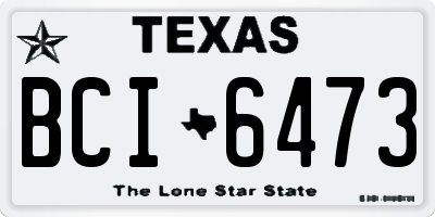 TX license plate BCI6473