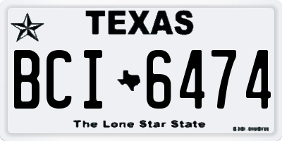 TX license plate BCI6474
