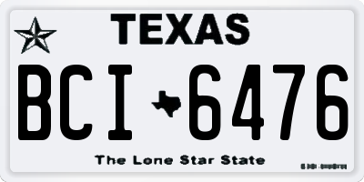 TX license plate BCI6476