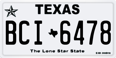 TX license plate BCI6478