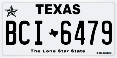 TX license plate BCI6479