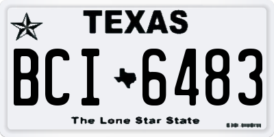 TX license plate BCI6483