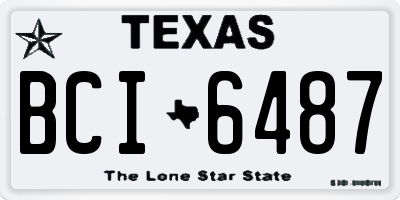 TX license plate BCI6487