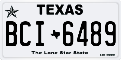 TX license plate BCI6489
