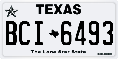 TX license plate BCI6493