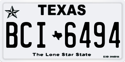 TX license plate BCI6494