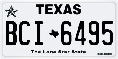 TX license plate BCI6495