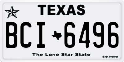 TX license plate BCI6496