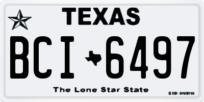 TX license plate BCI6497