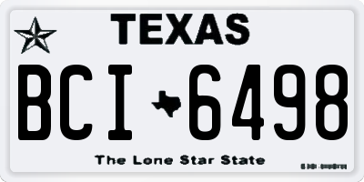 TX license plate BCI6498