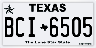 TX license plate BCI6505