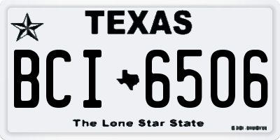 TX license plate BCI6506