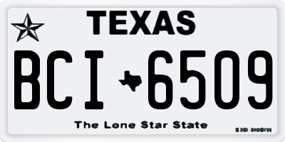TX license plate BCI6509