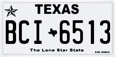 TX license plate BCI6513