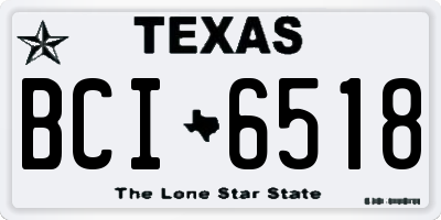 TX license plate BCI6518