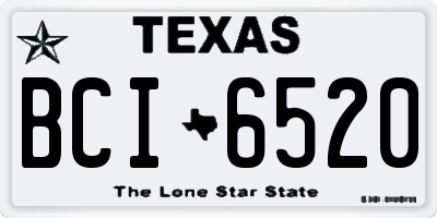 TX license plate BCI6520