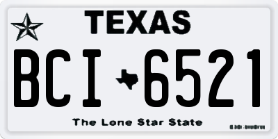 TX license plate BCI6521