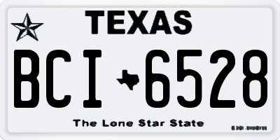 TX license plate BCI6528