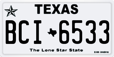 TX license plate BCI6533