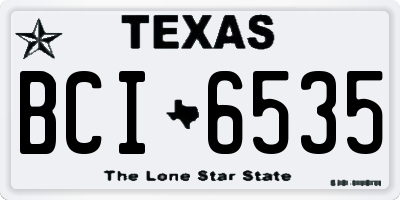 TX license plate BCI6535