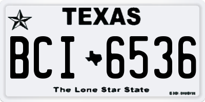 TX license plate BCI6536