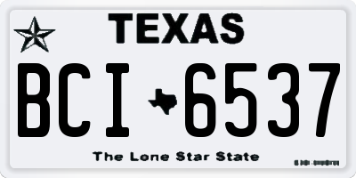 TX license plate BCI6537