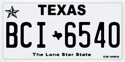 TX license plate BCI6540