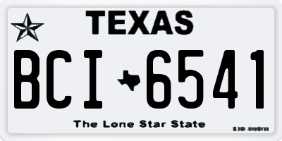 TX license plate BCI6541