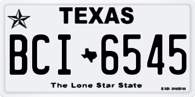 TX license plate BCI6545