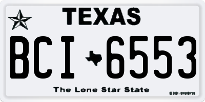TX license plate BCI6553