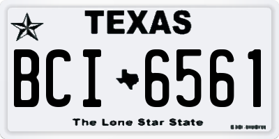 TX license plate BCI6561