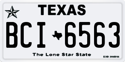 TX license plate BCI6563