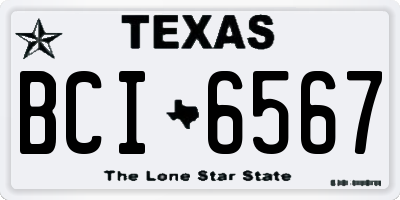 TX license plate BCI6567