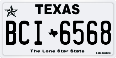 TX license plate BCI6568