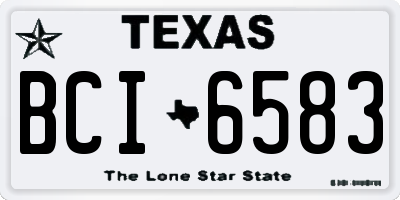 TX license plate BCI6583
