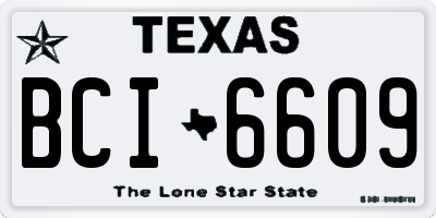 TX license plate BCI6609