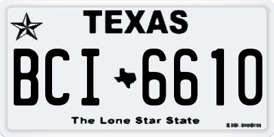 TX license plate BCI6610
