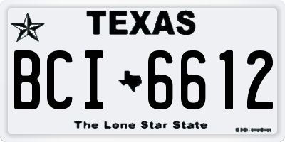 TX license plate BCI6612