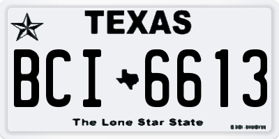 TX license plate BCI6613