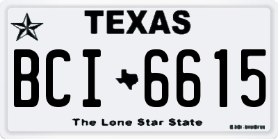 TX license plate BCI6615