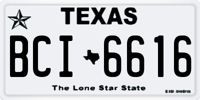 TX license plate BCI6616