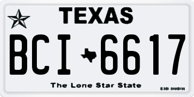TX license plate BCI6617