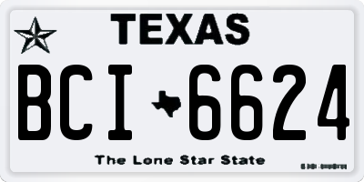 TX license plate BCI6624