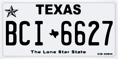 TX license plate BCI6627