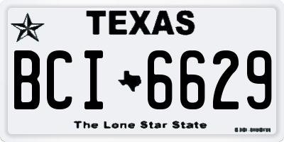 TX license plate BCI6629